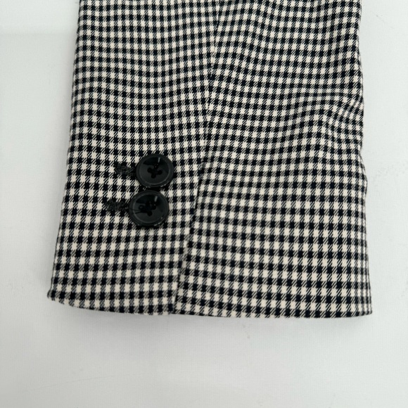 Massimo Dutti Blazer Jacket women’s 8 Black/White check Two button - Picture 8 of 10
